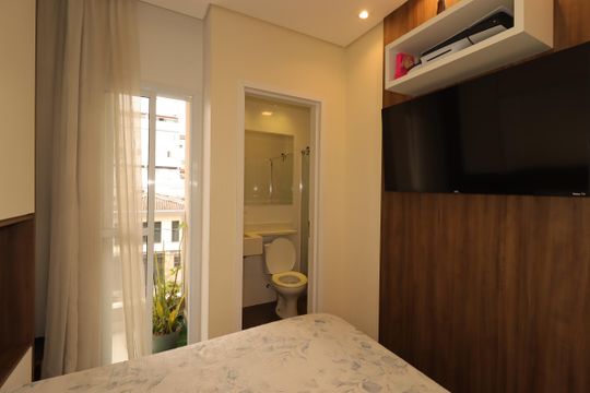 Suíte de apartamento à venda com 3 quartos, 117m² em Vila Camilópolis, Santo André