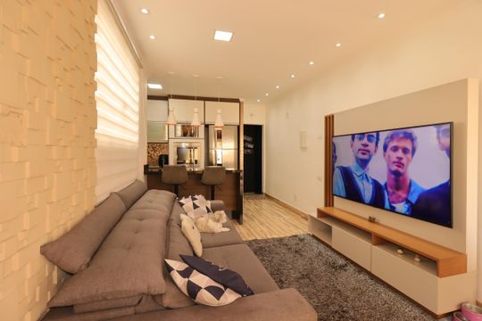 Sala de apartamento à venda com 3 quartos, 117m² em Vila Camilópolis, Santo André