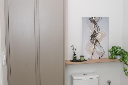 Banheiro de kitnet/studio à venda com 1 quarto, 25m² em Perdizes, São Paulo