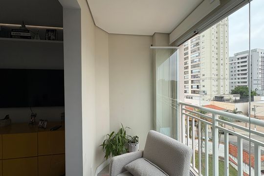 Varanda da Sala de apartamento à venda com 2 quartos, 60m² em Vila Pereira Barreto, São Paulo
