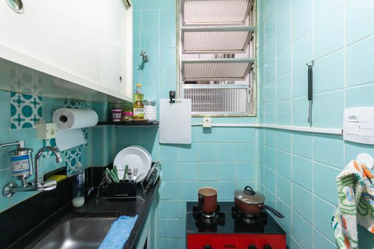 Cozinha de apartamento à venda com 1 quarto, 32m² em Estácio, Rio de Janeiro