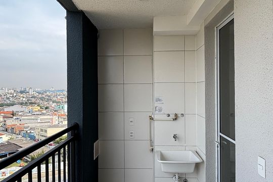 Varanda - Area de Serviço de apartamento à venda com 2 quartos, 45m² em Vila Palmares, Santo André
