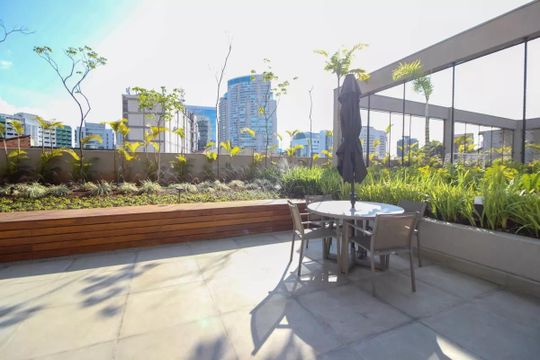 Área externa de apartamento para alugar com 2 quartos, 73m² em Pinheiros, São Paulo