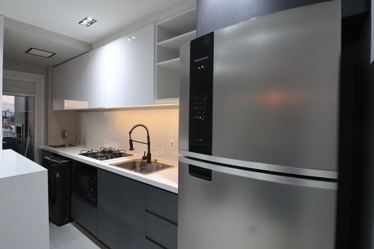 Cozinha e Área de Serviço de apartamento à venda com 2 quartos, 49m² em Centro, Canoas