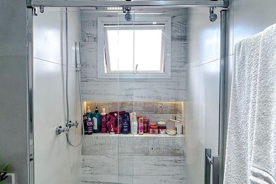 Banheiro da Suíte de apartamento à venda com 2 quartos, 69m² em Chácara Seis de Outubro, São Paulo