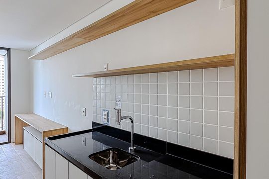 Cozinha de kitnet/studio para alugar com 1 quarto, 23m² em Vila Gomes Cardim, São Paulo