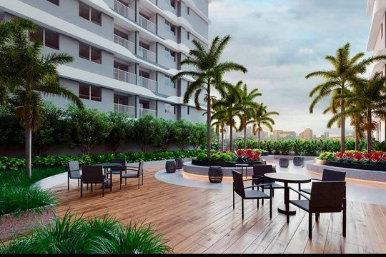 Área comum de kitnet/studio para alugar com 1 quarto, 26m² em Pinheiros, São Paulo