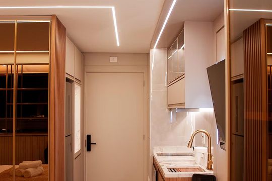 Cozinha de apartamento para alugar com 1 quarto, 34m² em Cidade Monções, São Paulo