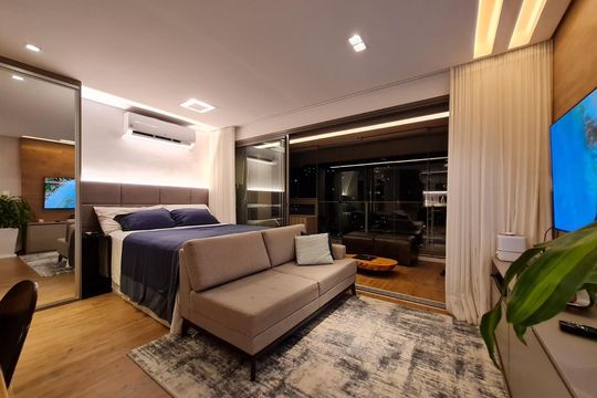 Sala/Quarto de kitnet/studio à venda com 1 quarto, 42m² em Cidade Monções, São Paulo