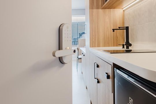 Cozinha de kitnet/studio para alugar com 1 quarto, 28m² em Planalto Paulista, São Paulo