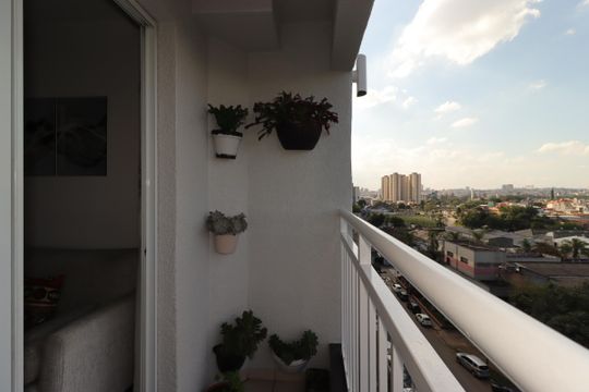 Sacada da Sala de apartamento à venda com 2 quartos, 50m² em Vila América, Santo André
