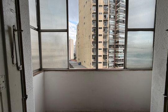 Varanda da Sala de kitnet/studio à venda com 1 quarto, 50m² em Santa Cecilia, São Paulo
