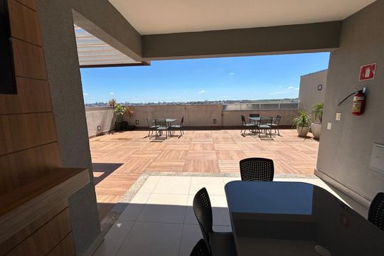 Área externa de apartamento para alugar com 2 quartos, 63m² em Santa Mônica, Uberlândia