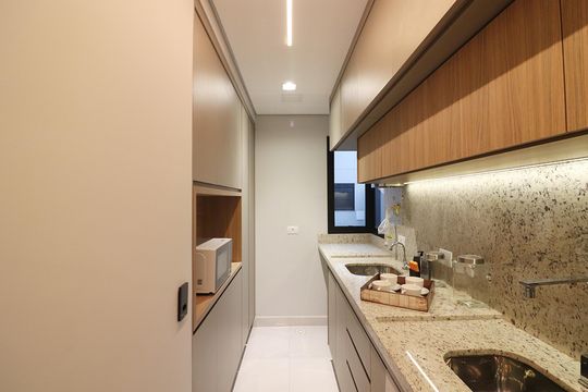 Cozinha e Área de Serviço de apartamento à venda com 2 quartos, 57m² em Nova Petrópolis, São Bernardo do Campo