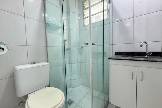 Banheiro de apartamento à venda com 2 quartos, 50m² em Santa Efigênia, Belo Horizonte