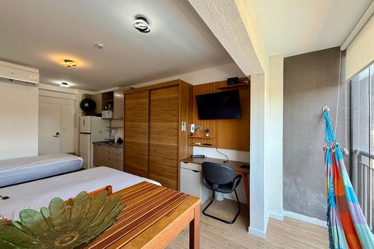 Sacada de kitnet/studio para alugar com 1 quarto, 28m² em Campo Belo, São Paulo