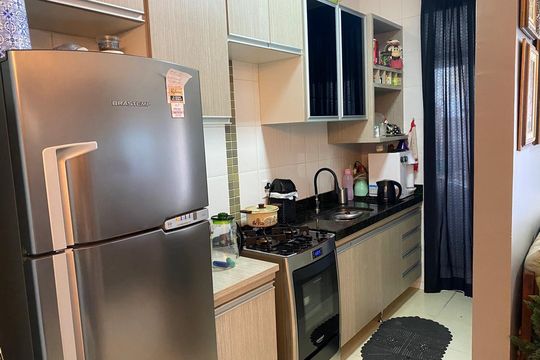 Cozinha de apartamento para alugar com 2 quartos, 70m² em Santa Mônica, Uberlândia
