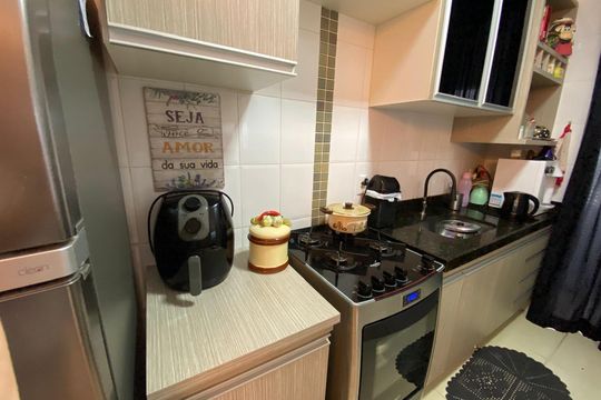 Cozinha de apartamento para alugar com 2 quartos, 70m² em Santa Mônica, Uberlândia