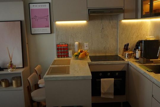 Cozinha de apartamento à venda com 1 quarto, 35m² em Pinheiros, São Paulo
