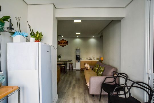 Varanda da Sala de apartamento à venda com 2 quartos, 64m² em Vila Curuçá, Santo André
