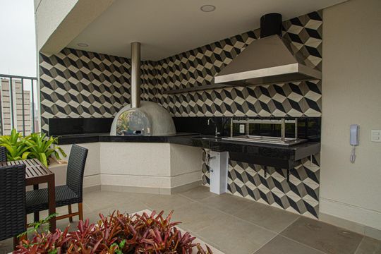 Área comum - Churrasqueira de kitnet/studio à venda com 1 quarto, 27m² em Bela Vista, São Paulo