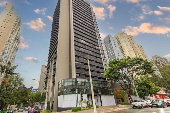 Fachada de apartamento para alugar com 1 quarto, 25m² em Brooklin, São Paulo
