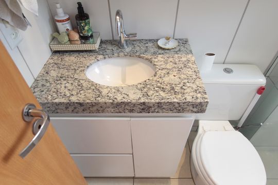 Banheiro da Suite de apartamento à venda com 2 quartos, 50m² em Castelo, Belo Horizonte