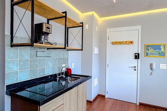 Cozinha de kitnet/studio para alugar com 1 quarto, 25m² em Vila Mariana, São Paulo