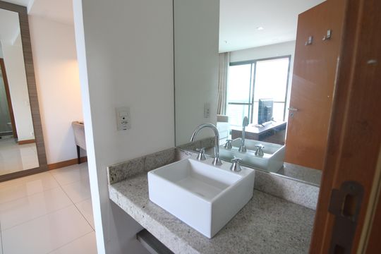 Banheiro de kitnet/studio à venda com 1 quarto, 34m² em Jacarepaguá, Rio de Janeiro
