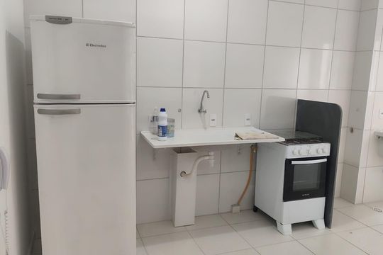 Cozinha de apartamento à venda com 2 quartos, 50m² em Jardim Campestre, São Bernardo do Campo