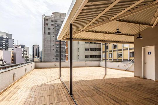 Área comum de kitnet/studio para alugar com 1 quarto, 27m² em Bela Vista, São Paulo