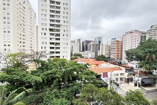 Vista do Quarto de apartamento para alugar com 1 quarto, 55m² em Itaim Bibi, São Paulo