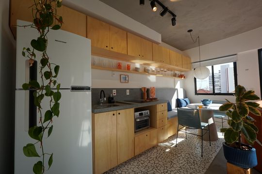 Cozinha de kitnet/studio à venda com 1 quarto, 34m² em Vila Mariana, São Paulo