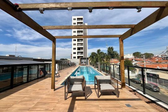 Área comum - Piscina de apartamento para alugar com 1 quarto, 33m² em Parque Industrial, Campinas