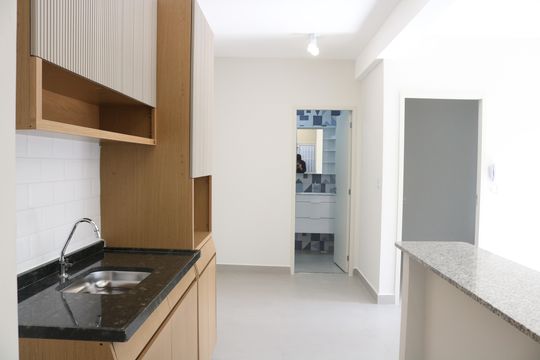 Cozinha de apartamento para alugar com 2 quartos, 46m² em Barra Funda, São Paulo