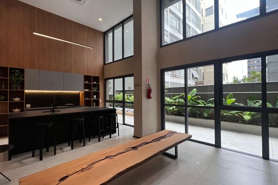Salão de Festas de kitnet/studio à venda com 1 quarto, 21m² em Jardim Paulista, São Paulo