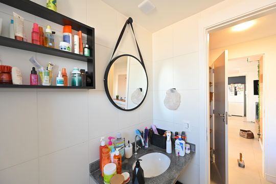 Banheiro da Suíte de apartamento à venda com 2 quartos, 78m² em Vila Monte Alegre, São Paulo