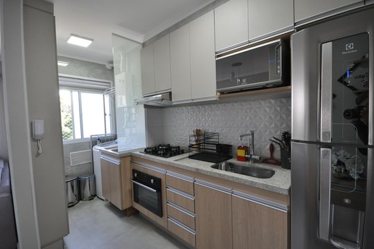 Cozinha de apartamento à venda com 2 quartos, 35m² em Parque Vitoria, São Paulo