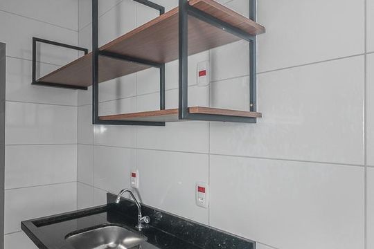 Cozinha de apartamento para alugar com 1 quarto, 26m² em Costa E Silva, Porto Alegre