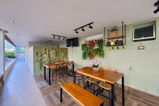 Área comum de apartamento à venda com 1 quarto, 49m² em Vila Gertrudes, São Paulo