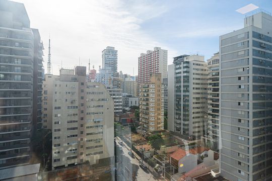 Vista da Varanda do Quarto de kitnet/studio à venda com 1 quarto, 31m² em Jardins, São Paulo