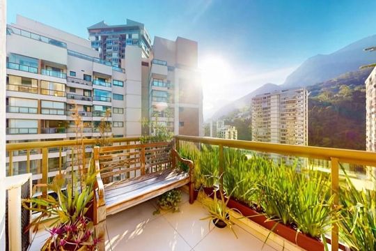 Varanda de apartamento à venda com 2 quartos, 87m² em São Conrado, Rio de Janeiro