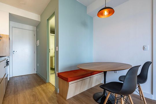 Sala/Cozinha de apartamento para alugar com 1 quarto, 54m² em Pinheiros, São Paulo