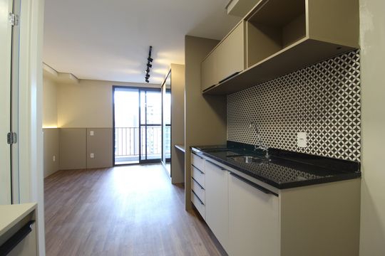 Cozinha de kitnet/studio para alugar com 1 quarto, 25m² em Vila Olímpia, São Paulo