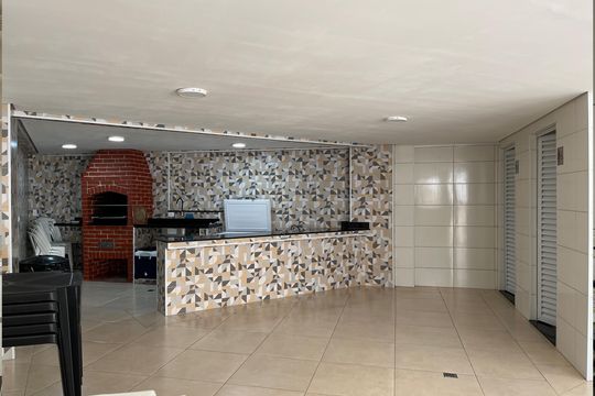 Área comum - Churrasqueira de apartamento para alugar com 2 quartos, 95m² em Embaré, Santos