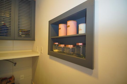 Cozinha - Churrasqueira de apartamento à venda com 1 quarto, 47m² em Jardim do Salso, Porto Alegre