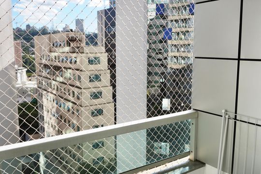 Sala - Varanda de kitnet/studio para alugar com 1 quarto, 48m² em Lourdes, Belo Horizonte