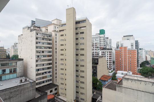Vista da Varanda do Quarto de kitnet/studio para alugar com 1 quarto, 29m² em Consolação, São Paulo