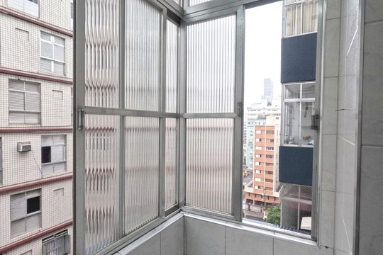 Varanda da Sala de apartamento para alugar com 1 quarto, 50m² em José Menino, Santos