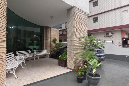 Área Comum - Jardim de apartamento para alugar com 1 quarto, 50m² em José Menino, Santos